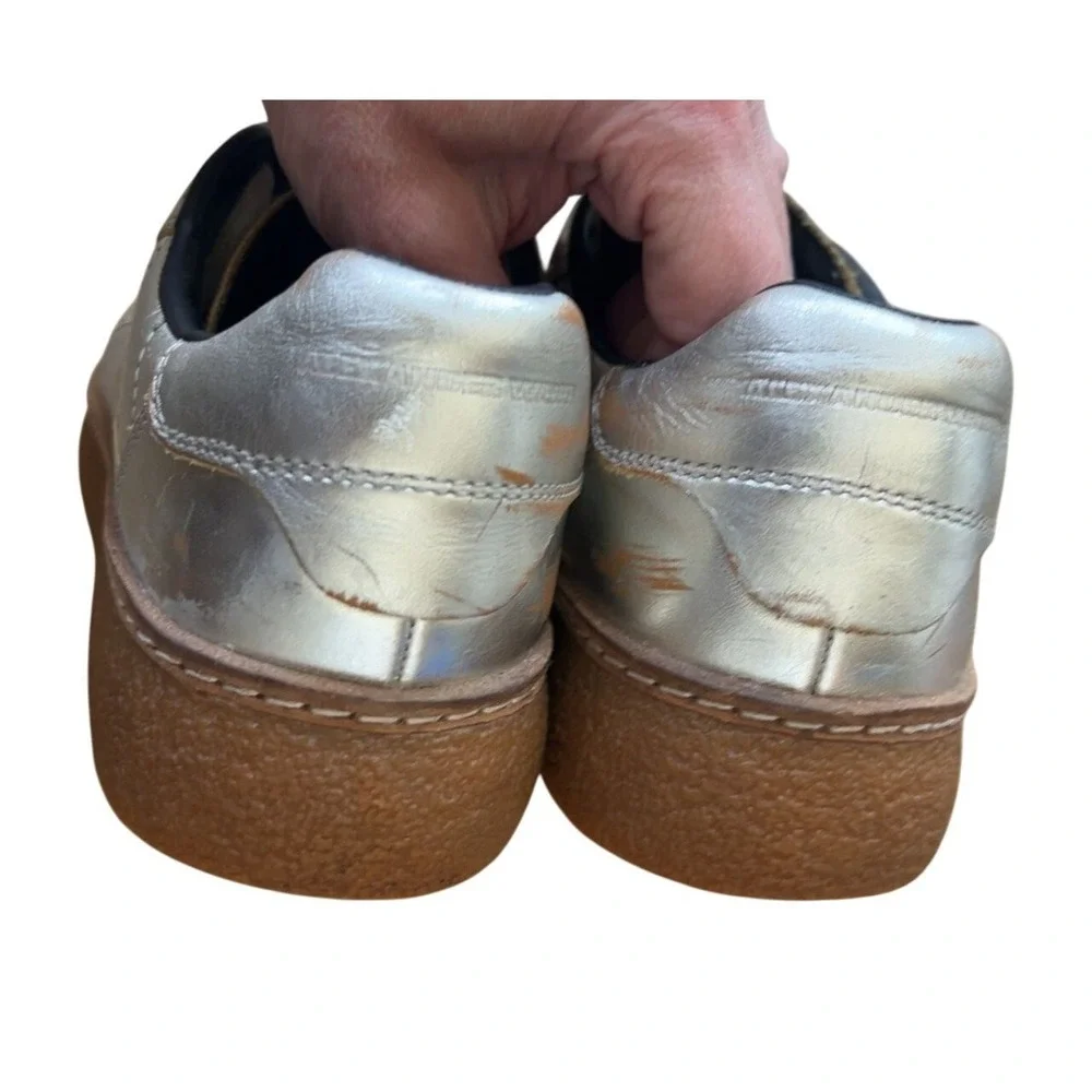 Alexander Wang silver distressed sneaker size EU 38 W‎ 7.5-8